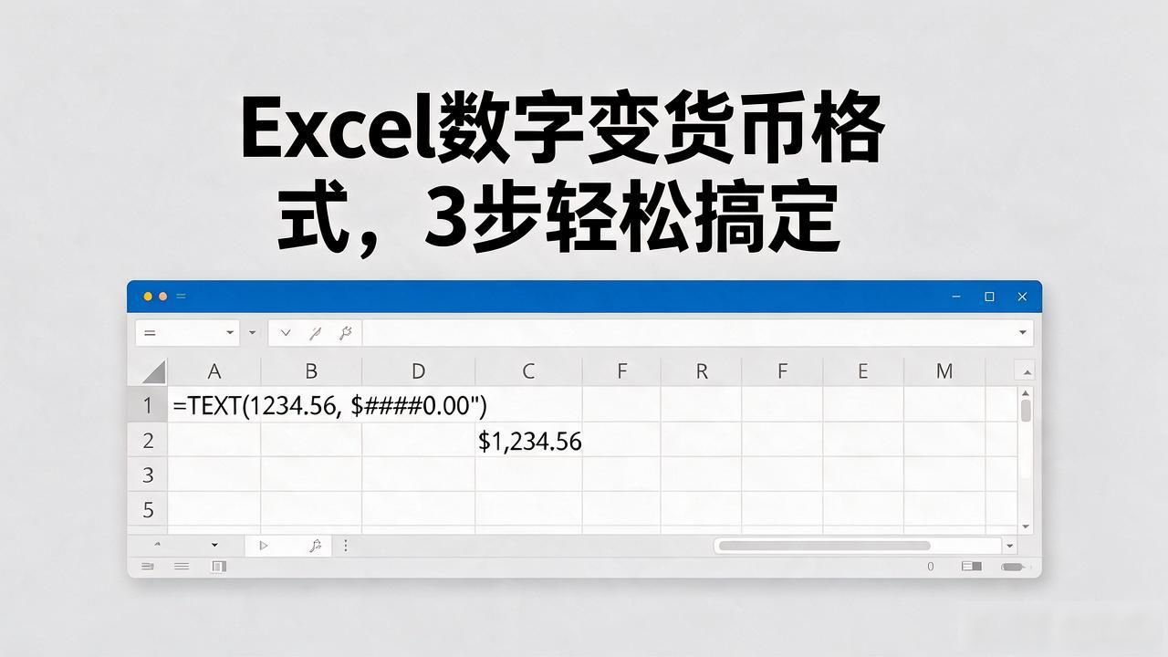 设置Excel货币格式_TEXT函数输出货币格式_excel数字用公式变成货币
