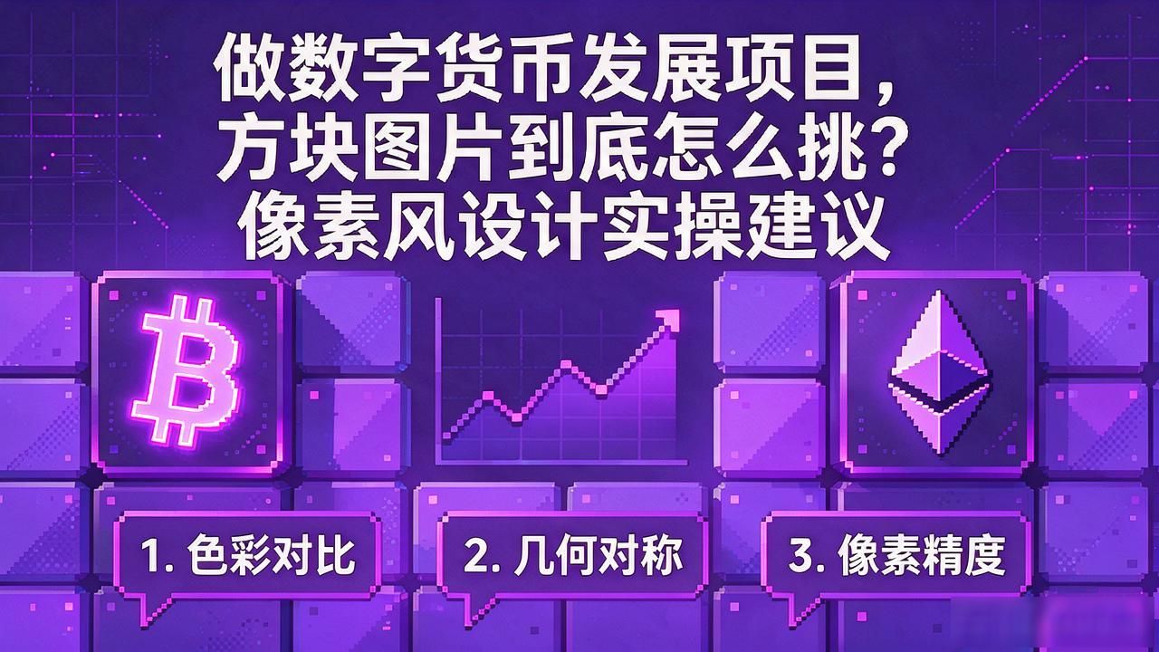 数字货币项目视觉资产像素风方块图设计_数字货币发展方块图片_DeFi项目主色调像素画定制渠道