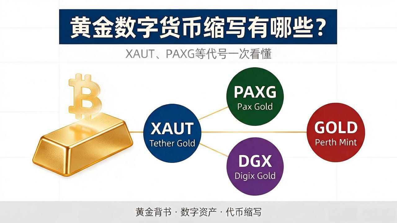 XAUT_PAXG_DGX_黄金数字货币缩写