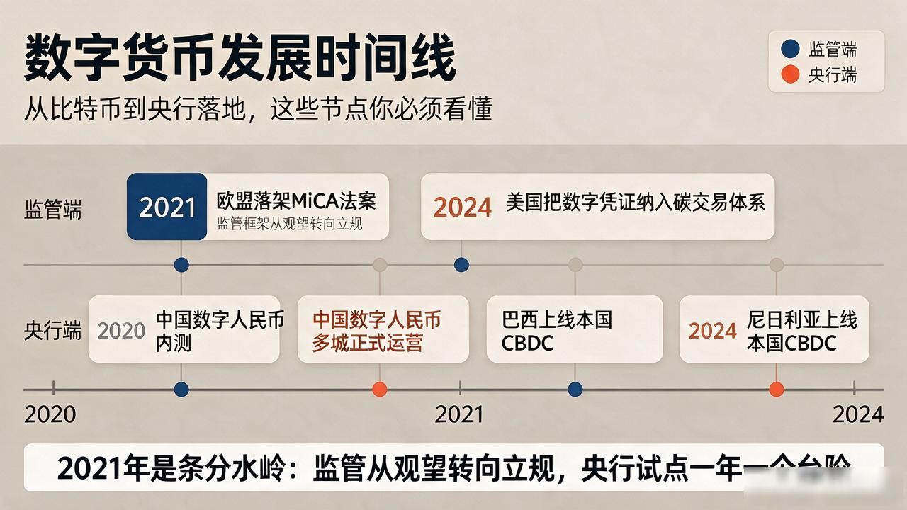 数字货币发展时间线从2008到2026_央行数字货币CBDC落地进程与监管框架_数字货币发展时间节点