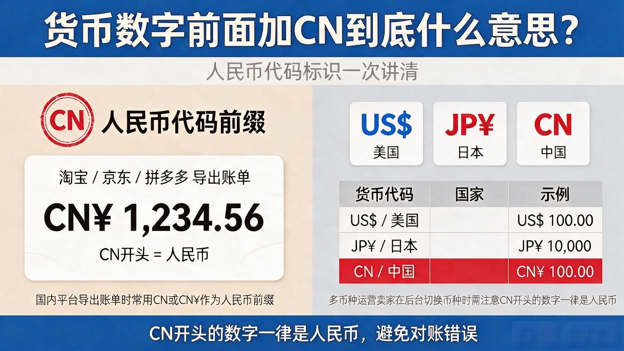 CN和CNY人民币区别_跨境电商后台CN前缀代表什么_货币数字前面加cn什么意思