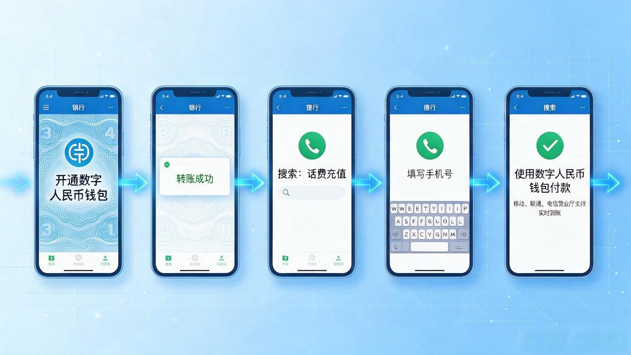 微信支付宝充话费注意事项_数字人民币充话费操作流程_数字货币怎么冲话费